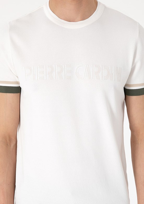 PİERRE CARDİN Beyaz Erkek Slim Kazak