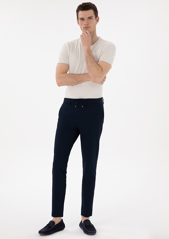 PİERRE CARDİN Lacivert Erkek Slim Pantolon