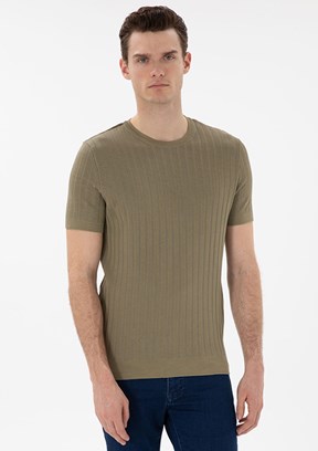 PİERRE CARDİN Yeşil Erkek Slim Kazak