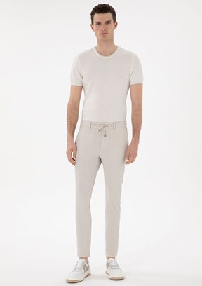 PİERRE CARDİN Bej Erkek Slim Pantolon