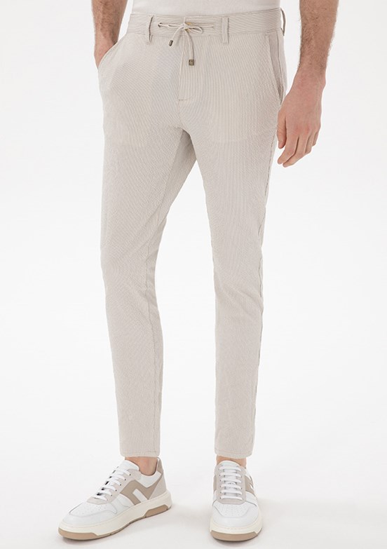 PİERRE CARDİN Bej Erkek Slim Pantolon