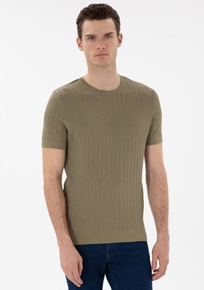 PİERRE CARDİN Yeşil Erkek Slim Kazak