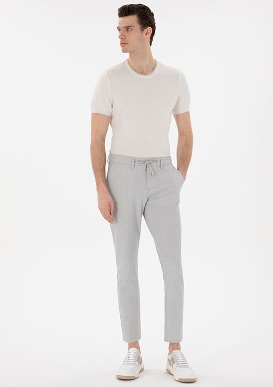 PİERRE CARDİN Gri Erkek Slim Pantolon