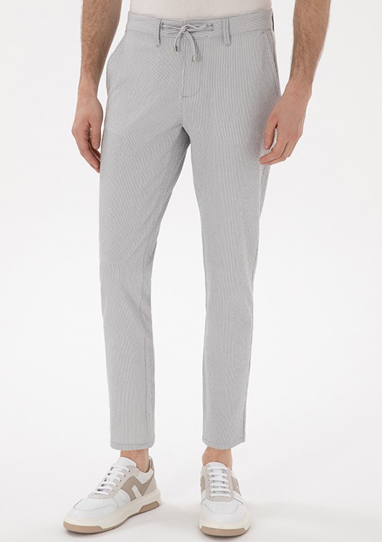 PİERRE CARDİN Gri Erkek Slim Pantolon