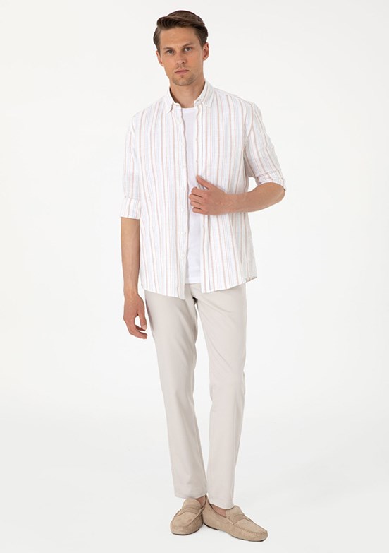 PİERRE CARDİN Bej Erkek Ultra Slim Pantolon