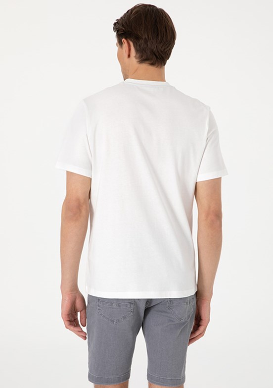 PİERRE CARDİN Beyaz Erkek Regular T-Shirt