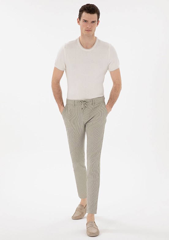 PİERRE CARDİN Yeşil Erkek Slim Pantolon