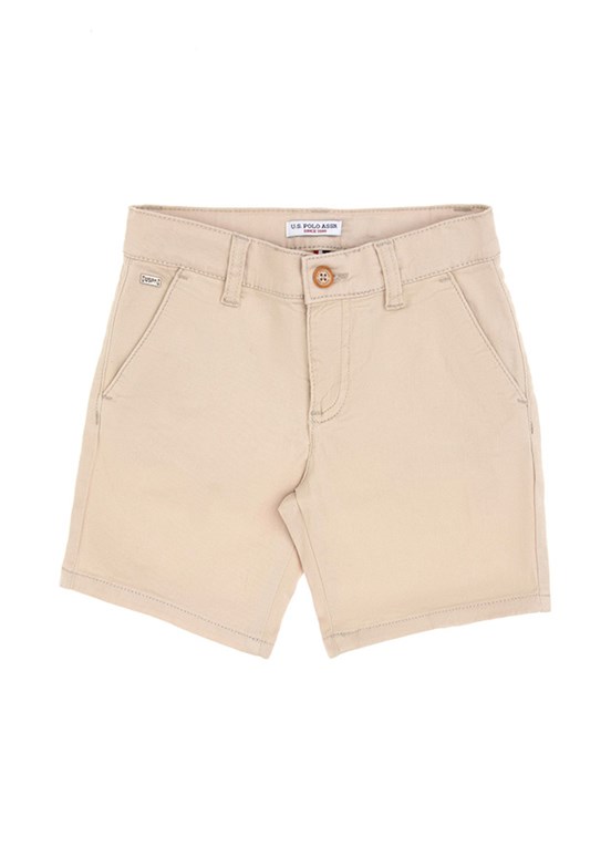 US POLO ASSN Bej Erkek Çocuk Kapri Şort
