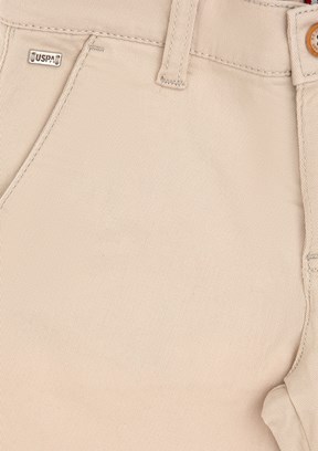 US POLO ASSN Bej Erkek Çocuk Kapri Şort