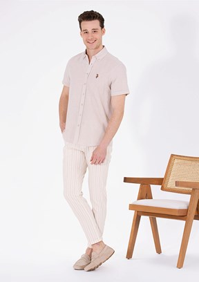 US POLO ASSN Bej Erkek Chino Pantolon