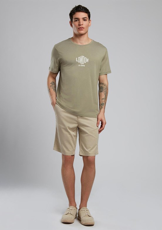 LEE COOPER Bej Erkek Dokuma Şort