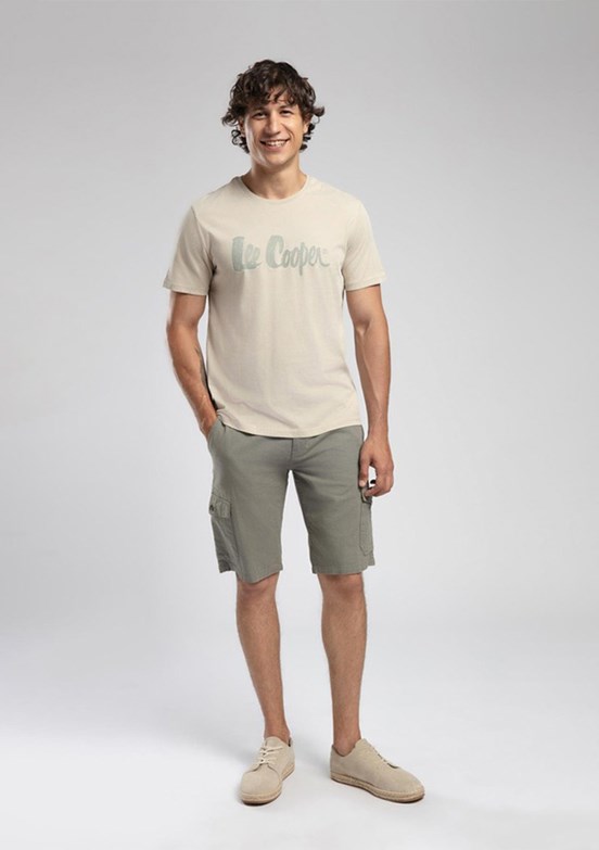 LEE COOPER New Drawing Bej Erkek O Yaka T-shirt