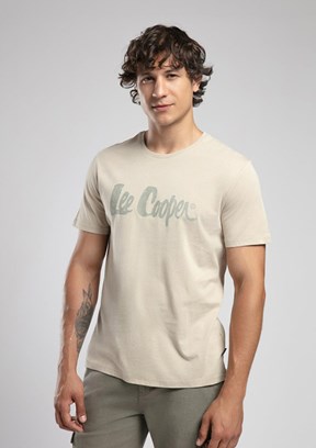 LEE COOPER New Drawing Bej Erkek O Yaka T-shirt