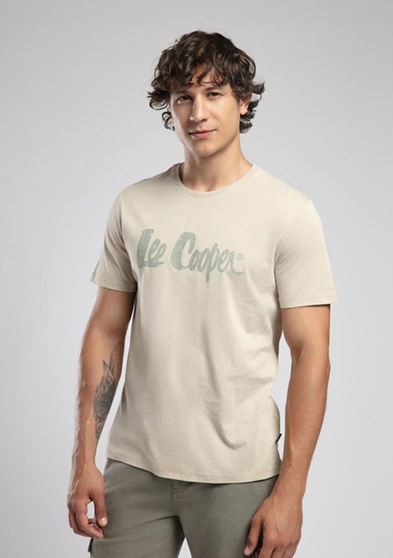 LEE COOPER New Drawing Bej Erkek O Yaka T-shirt