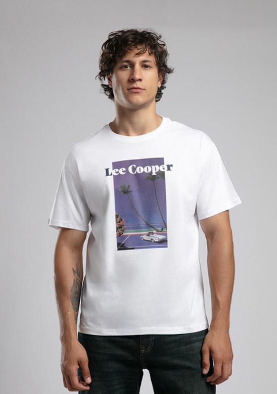 LEE COOPER Enric Beyaz Erkek O Yaka T-shirt