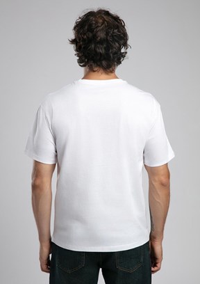 LEE COOPER Enric Beyaz Erkek O Yaka T-shirt