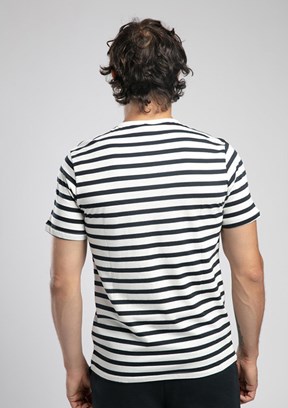 LEE COOPER Eddy Ekru Lacivert Çizgili Erkek O Yaka T-shirt