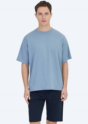 KİP Mavi Erkek Bisiklet Yaka T-Shirt
