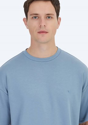 KİP Mavi Erkek Bisiklet Yaka T-Shirt