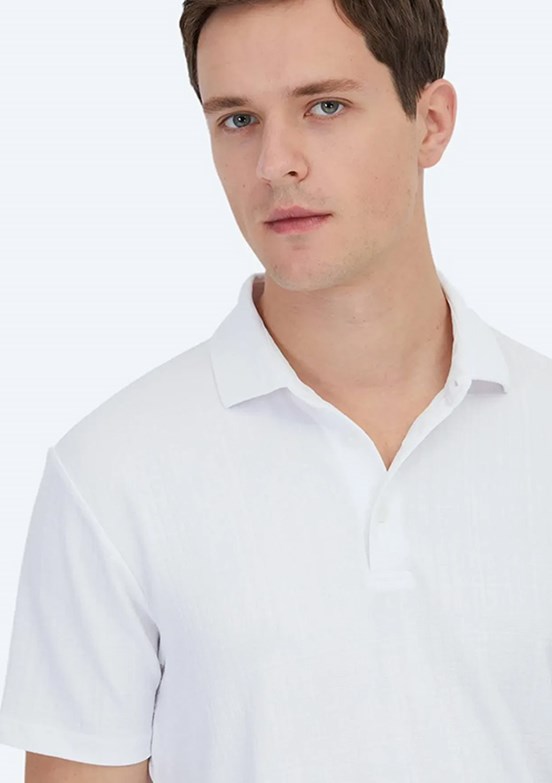 KİP Beyaz Erkek Polo Yaka T-Shirt