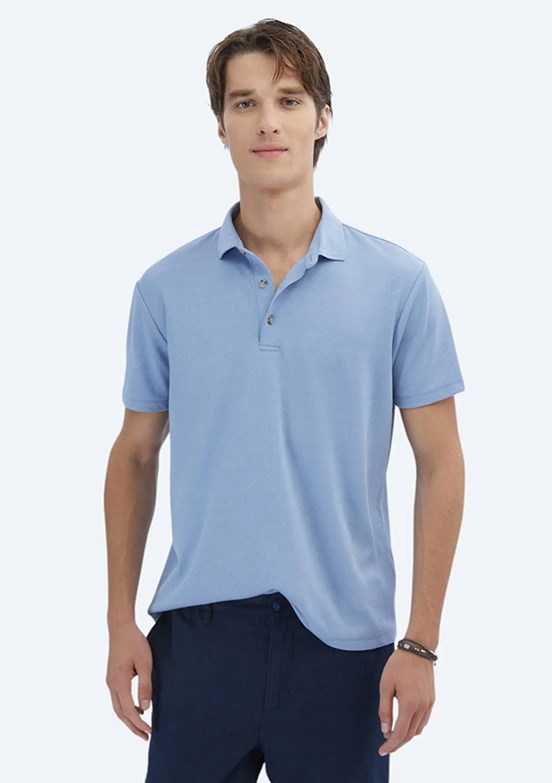 KİP Mavi Erkek Polo Yaka T-Shirt