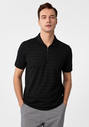 SÜVARİ Siyah Erkek Polo Yaka T-Shirt
