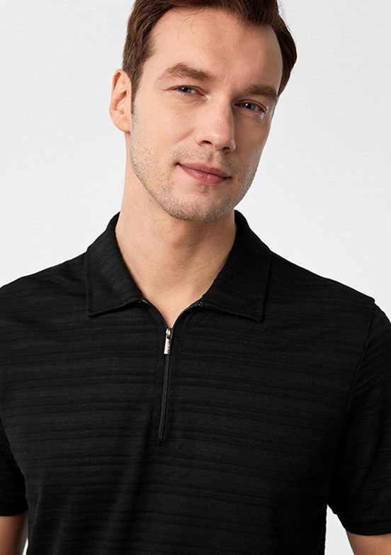 SÜVARİ Siyah Erkek Polo Yaka T-Shirt