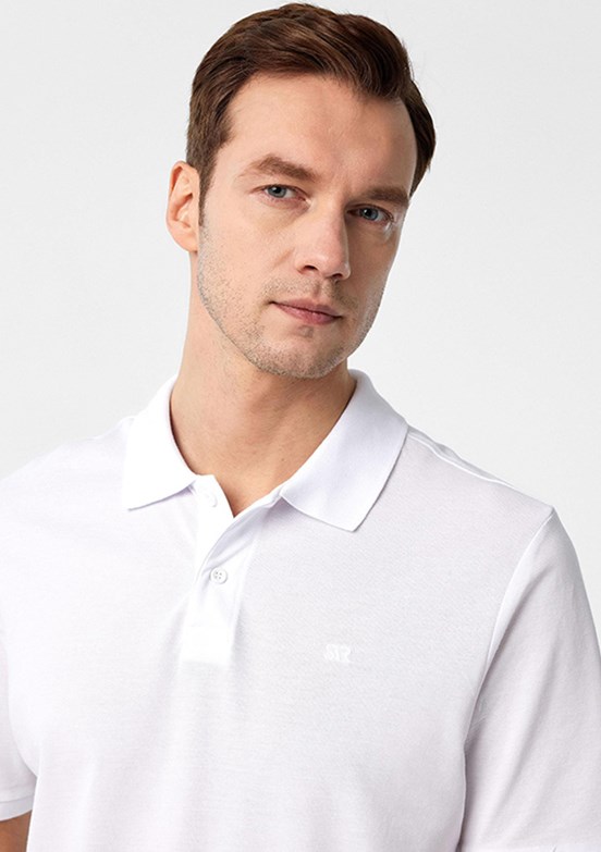 SÜVARİ Beyaz Erkek Polo Yaka T-Shirt