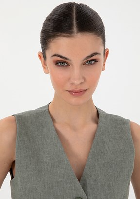 PIERRE CARDIN Yeşil Kadın Slim Yelek
