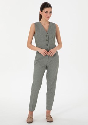 PİERRE CARDİN Kadın Yeşil Cropped Pantolon