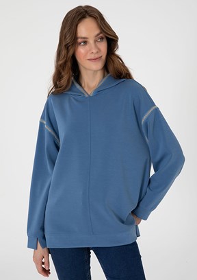 PIERRE CARDIN Lacivert Kadın Cropped Sweatshirt