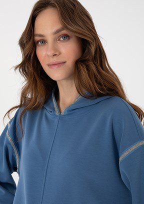 PIERRE CARDIN Lacivert Kadın Cropped Sweatshirt