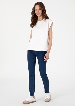 PIERRE CARDIN Lacivert Kadın Oversize Jean Pantolon