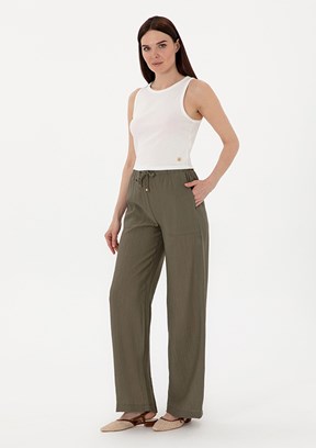 PIERRE CARDIN Yeşil Kadın Rahat Kesim Pantolon