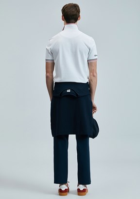 LUFIAN Beyaz Erkek Polo Yaka T-Shirt