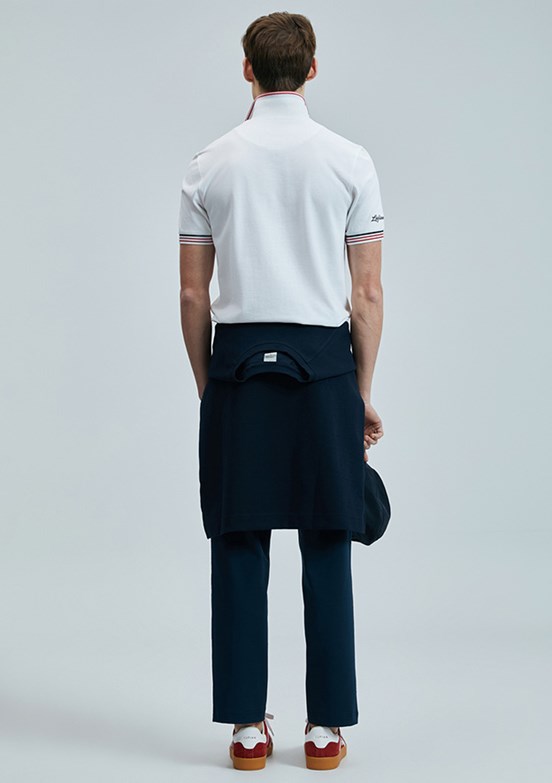 LUFIAN Beyaz Erkek Polo Yaka T-Shirt