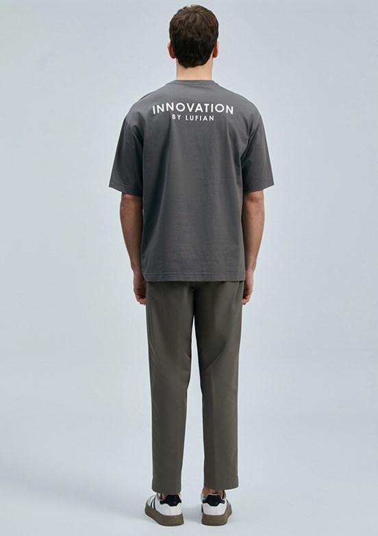 LUFIAN Kahverengi Erkek Basic T-Shirt