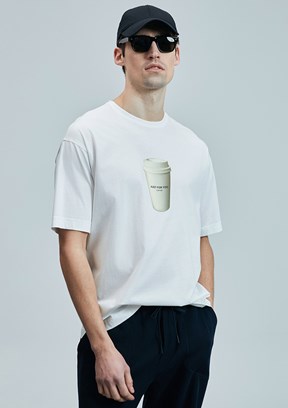 LUFİAN Beyaz Erkek Basic T-Shirt