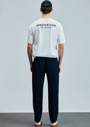 LUFİAN Beyaz Erkek Basic T-Shirt
