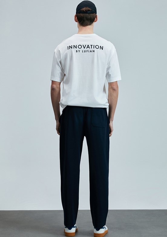 LUFİAN Beyaz Erkek Basic T-Shirt