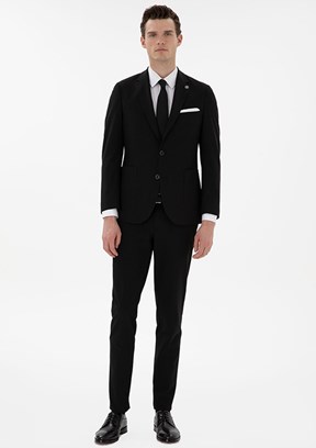 PİERRE CARDİN Sıyah Erkek Ultra Slim Takım Elbise