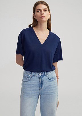 İPEKYOL Lacivert Kadın V Yaka T-Shirt