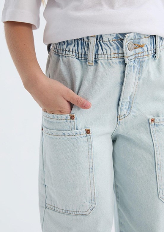 DEFACTO Mavı Kız Çocuk Normal Bel Jean Pantolon