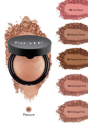 Note Baked Blusher 01 Pleasure Işıltılı Fırınlanmış Toz Allık