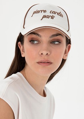 PIERRE CARDIN Beyaz Baskılı Şapka