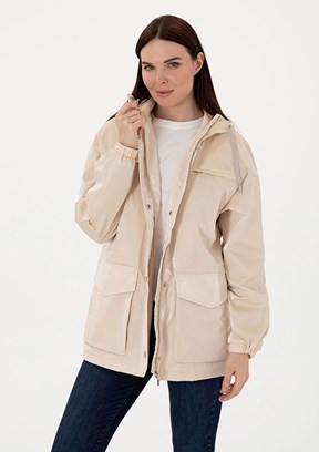 PIERRE CARDIN Beyaz Kadın Basic Kaban