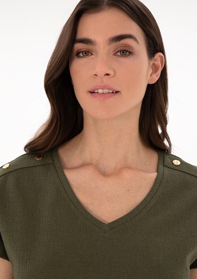 PIERRE CARDIN Yeşil Kadın Regular T-Shirt