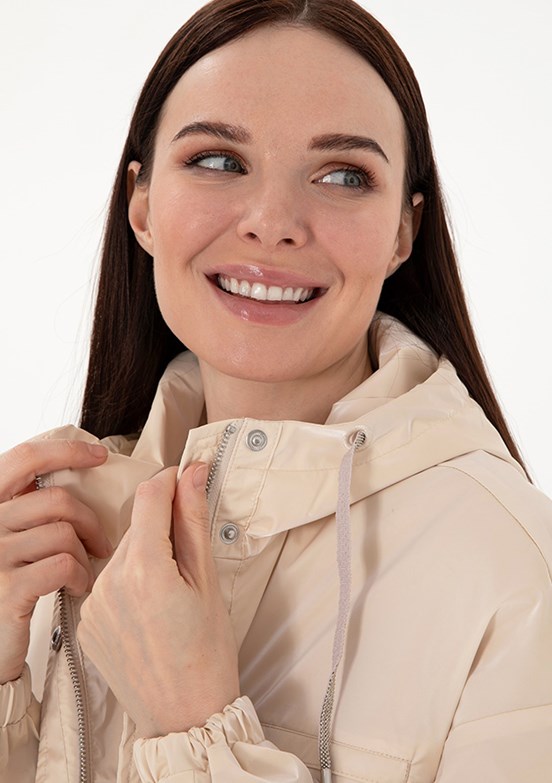 PIERRE CARDIN Beyaz Kadın Basic Kaban