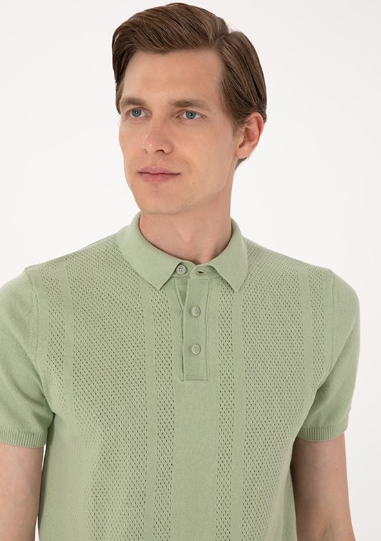 PİERRE CARDİN Yeşil Erkek Slim Kazak