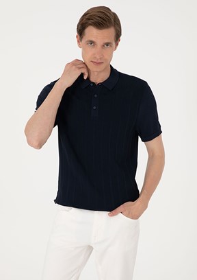 PİERRE CARDİN Lacivert Erkek Basic Kazak